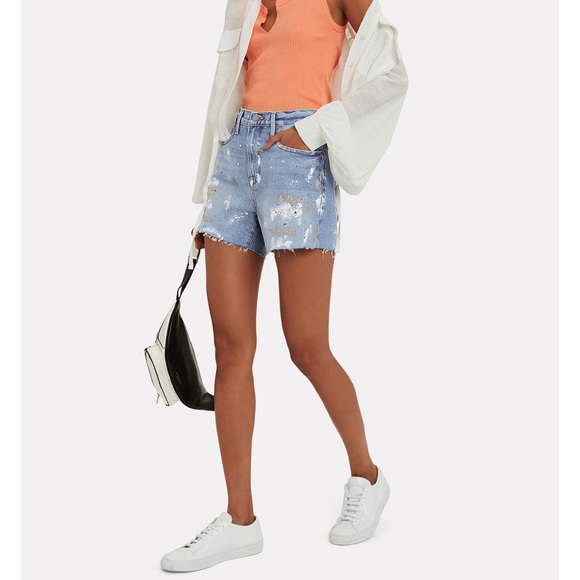 FRAME high waisted denim shorts - Picture 1 of 8